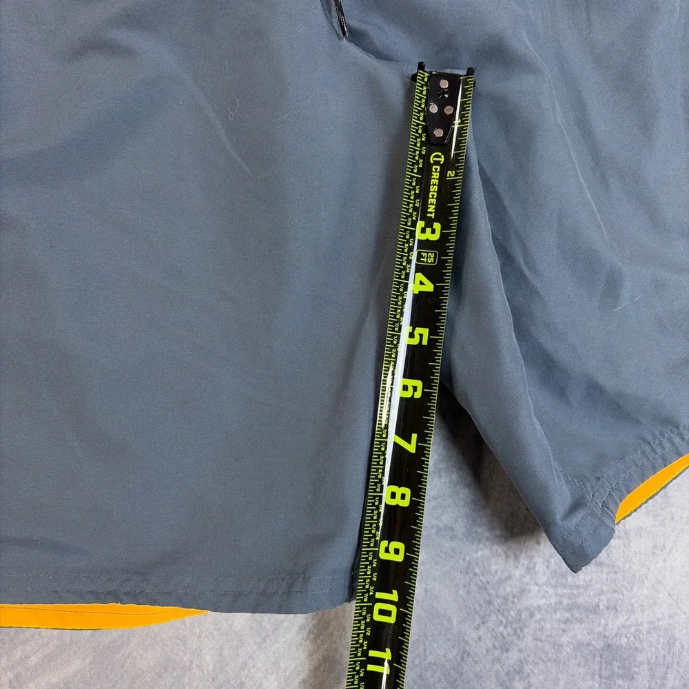 Nike Swim Trunks Mens Medium Grey Orange Blue Colorblock Board Shorts Logo